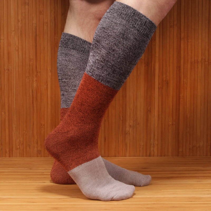 mens's gray red light gray bamboo vintage three striped ankle socks