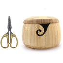Bamboo Yarn Bowl and Embroidery Scissor
