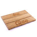 Custom Engraved Raised Bamboo Bath Mat: Clean & Dirty