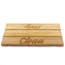 Custom Engraved Raised Bamboo Bath Mat: Clean & Dirty