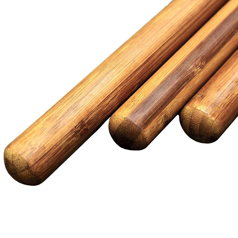 bamboo bo staff carbonized brown round end