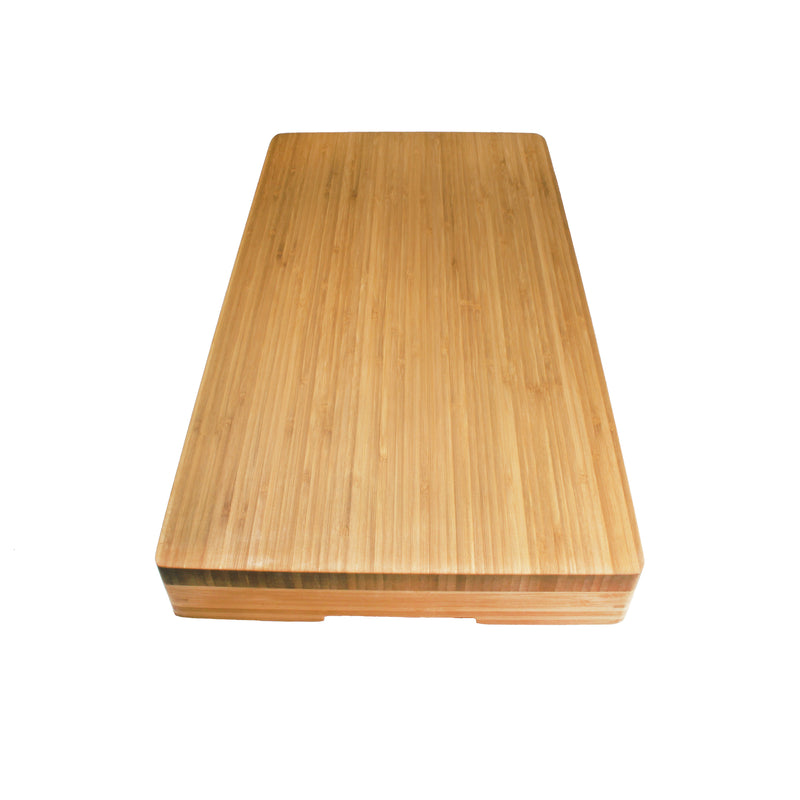 BambooMN Bamboo Griddle Cover/Cutting Board for Viking Cooktops, Vertical Cut with Raised Design, Small (10.25x19.8x1.50)