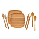 bamboo camping mess 8 x 8 set