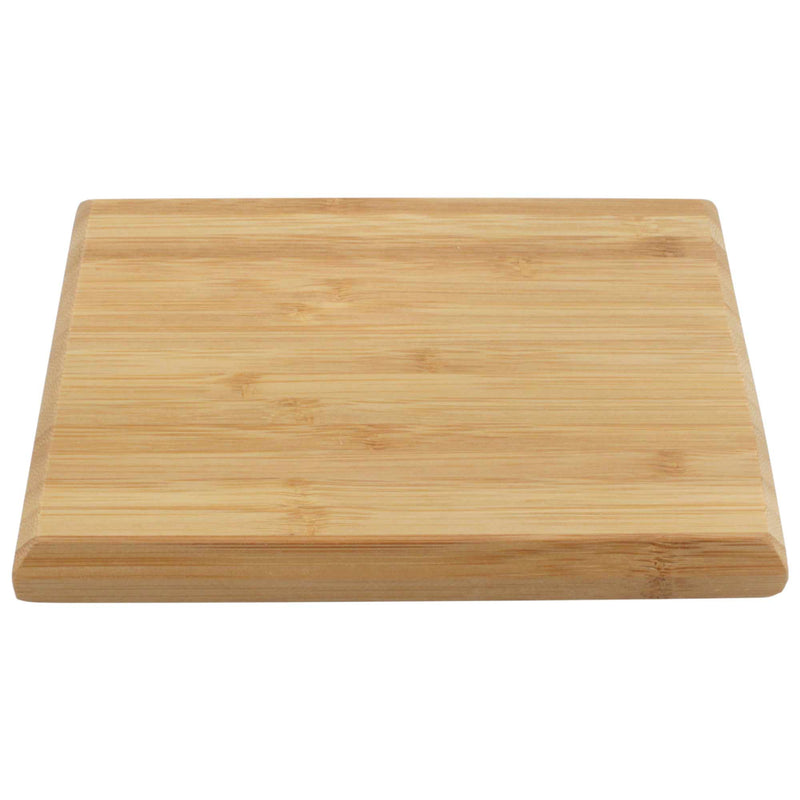 Bamboo cutting board side view with chamfered edge 
