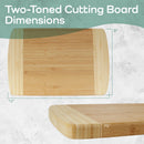 Small Two-Tone Bamboo Cutting Board 12" x 8" x 0.75"