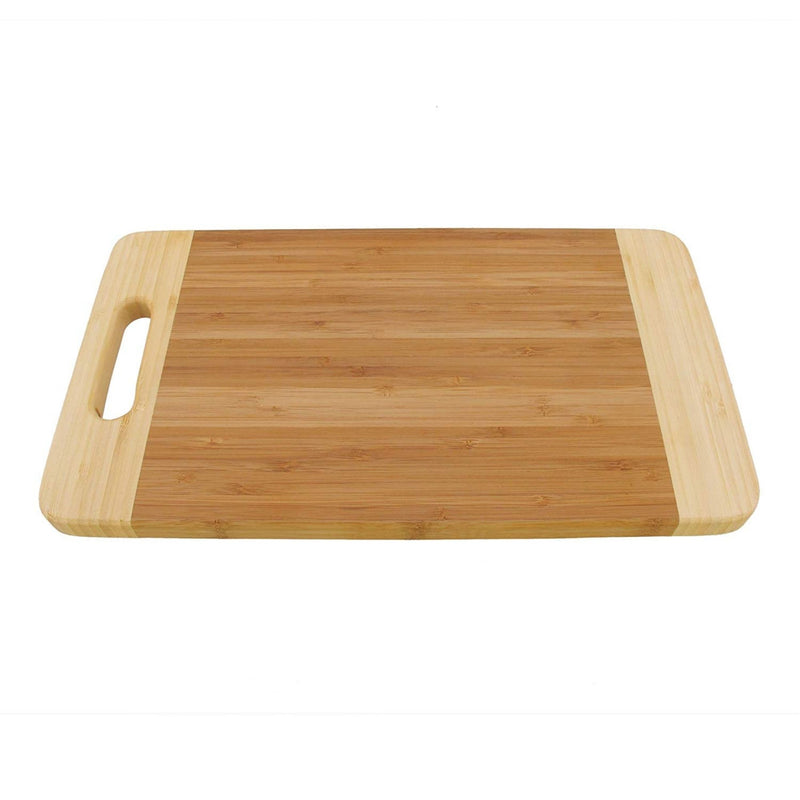 bamboo cutting board two tone with handle