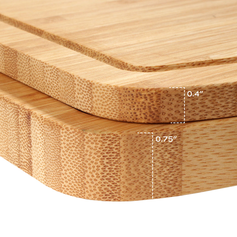 Bamboo Cutting Board with Hanging Hole - Vertical Cut - 11.75" x 8.63" x 0.40"/0.75"
