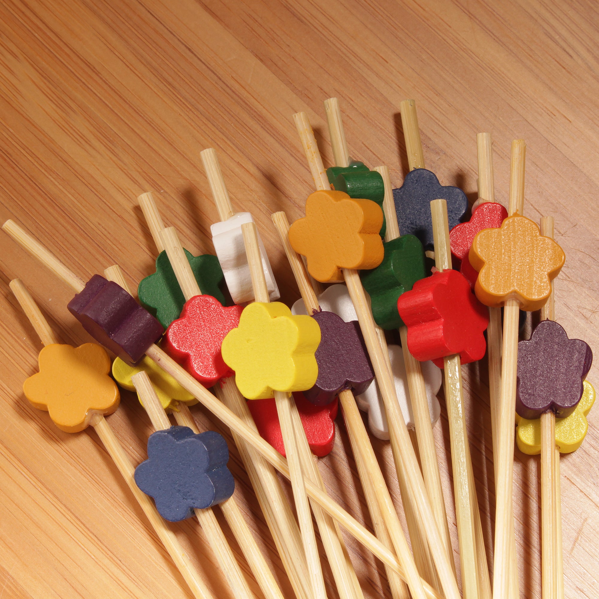 bamboo flower food drink picks assortment