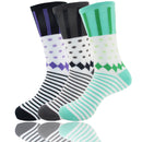 Women's Bamboo Colorful Polka Dot Stripe Socks: 3 Pair