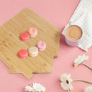 bamboo house cutting board being used as serving tray with food 