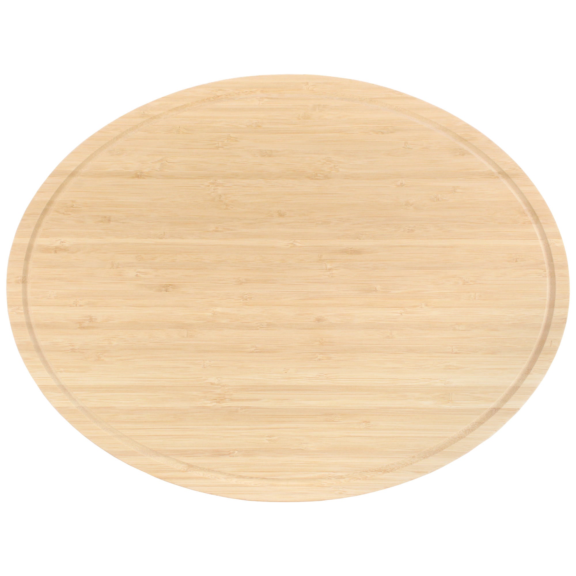 bamboo grooved oval cutting and serving board front 