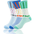 Women's Rayon from Bamboo Fiber Colorful Polka Dot Stripe Socks - 3 Pair