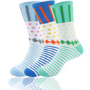 Women's Bamboo Colorful Polka Dot Stripe Socks: 3 Pair