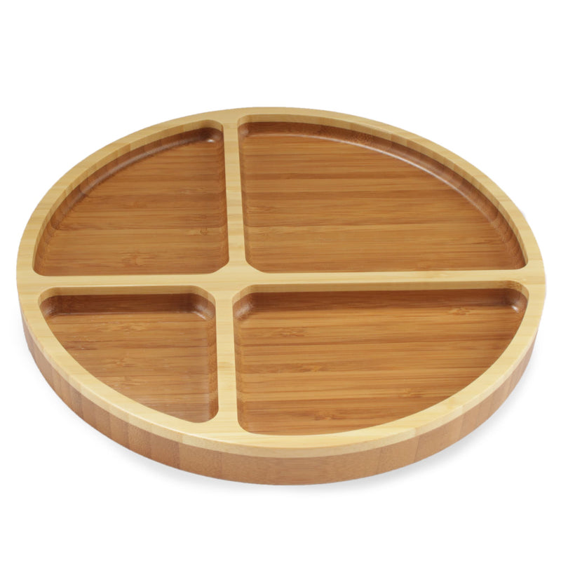 bamboo portion control plate round side