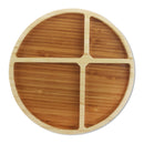 bamboo portion control plate round