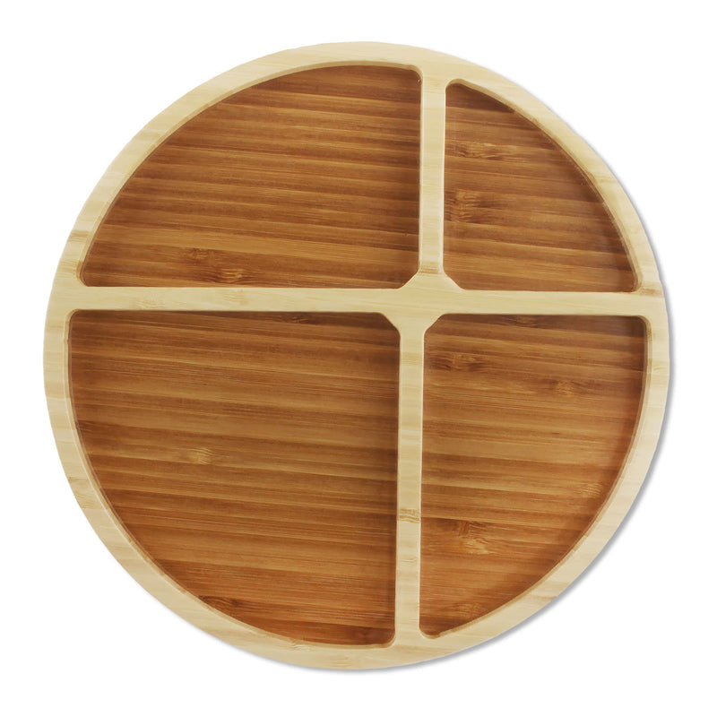 bamboo portion control plate round