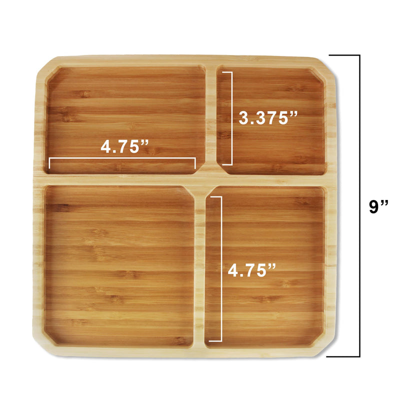 bamboo portion control plate square sizing