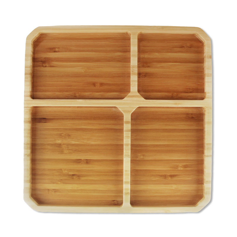 bamboo portion control plate square