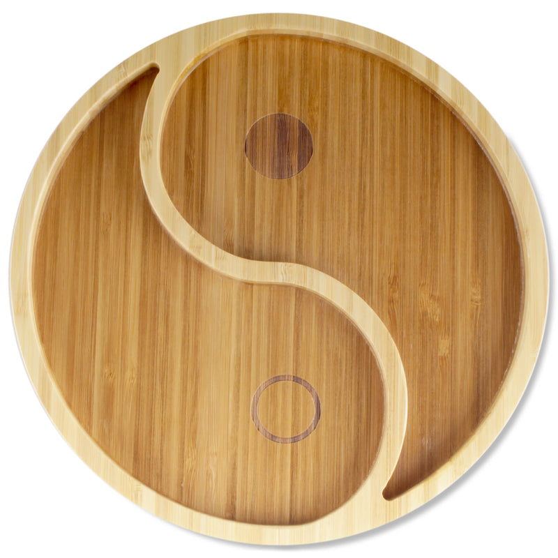 bamboo portion control plate yin yang 