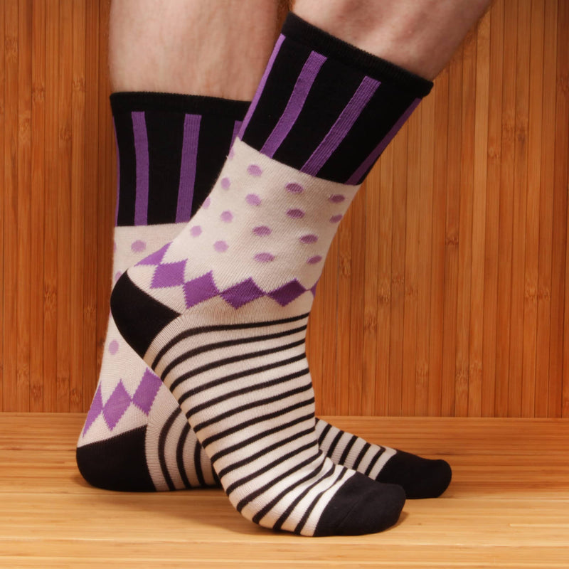 women's bulk bamboo colorful purple polka dot socks