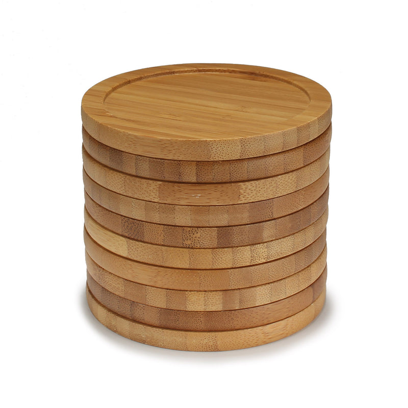 CUSTOMIZED SET of Bamboo Coasters- Square or Circle – WoodLeon
