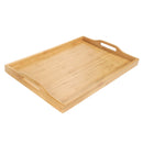 bamboo serving tray with handles angled