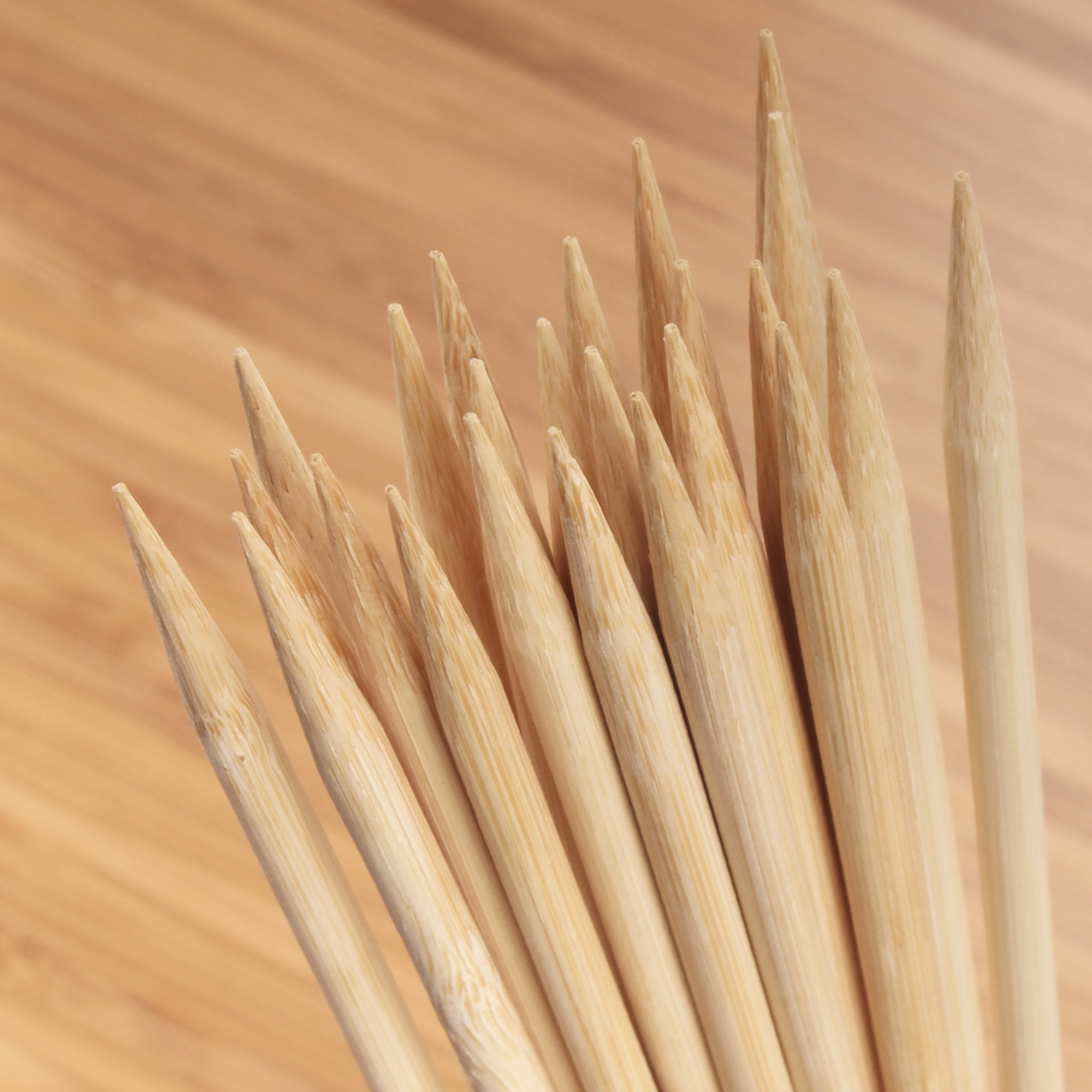 Bamboo Short Sharp Point Round Skewers tips