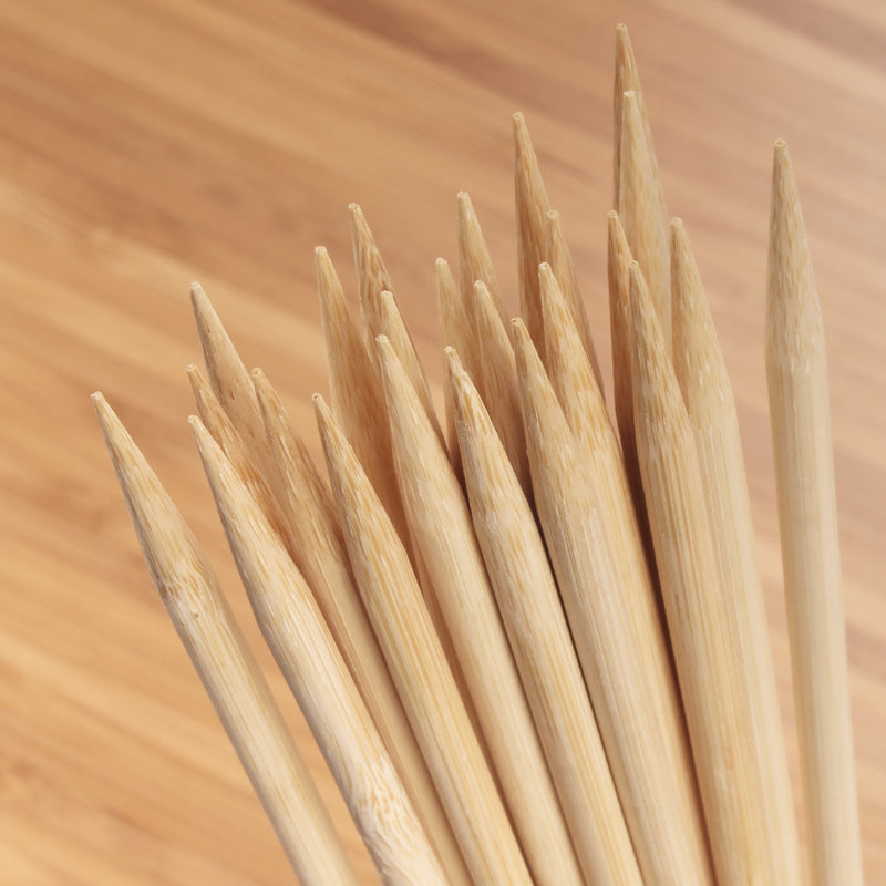Bamboo Short Sharp Point Round Skewers tips