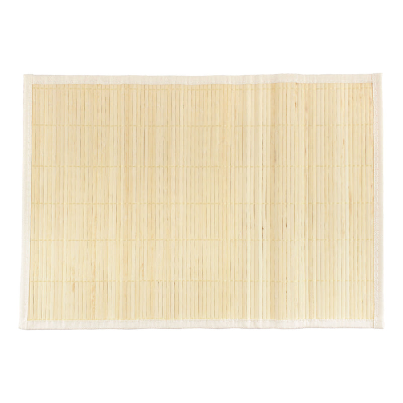 bamboo slat placemats with fabric border natural with white border