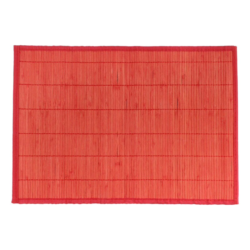 bamboo slat placemats with fabric border red 