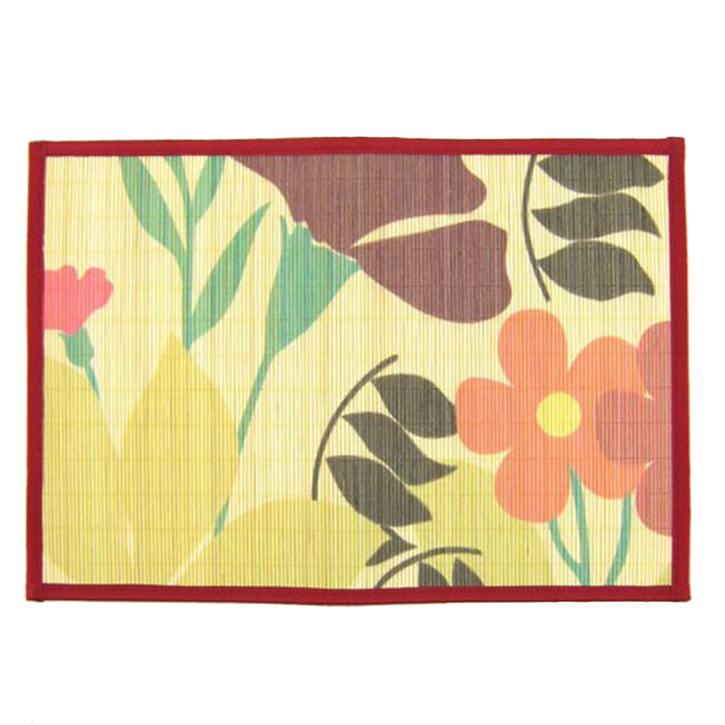 bamboo slat placemats tropical flower print