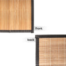 bamboo slat table runner carbonized with black border front and back view