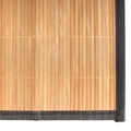bamboo slat table runner carbonized with black border close up