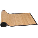 bamboo slat table runner carbonized with black border rolled up