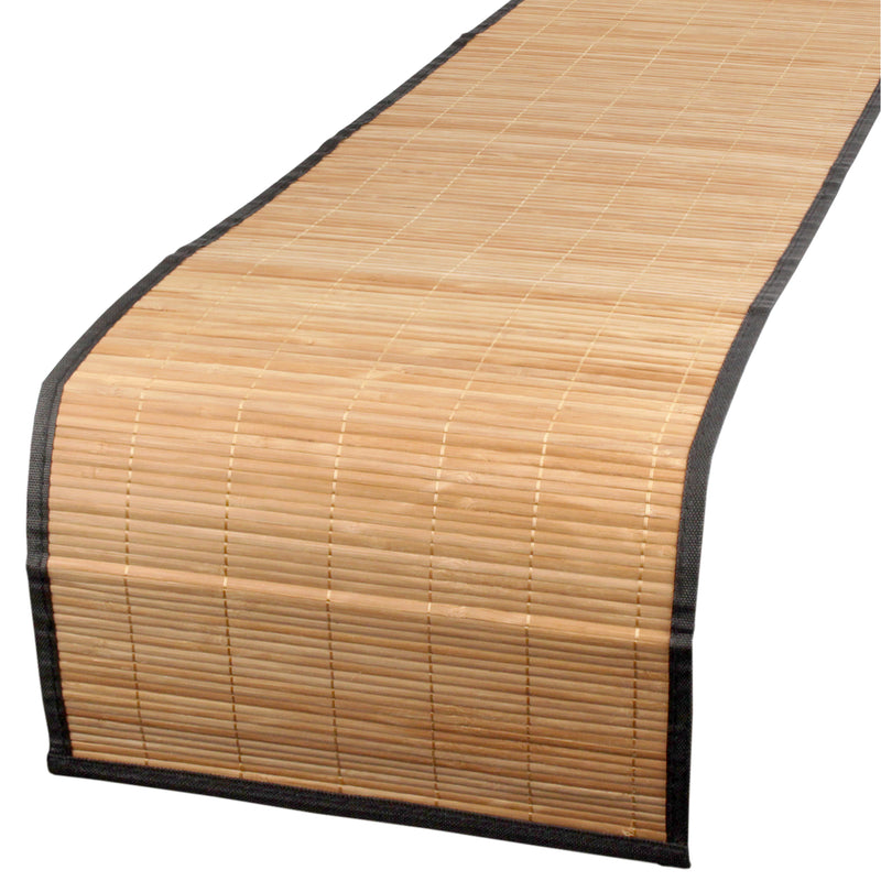 bamboo slat table runner carbonized with black border 
