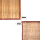 bamboo slat table runner carbonized with brown border front and back view