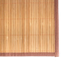 bamboo slat table runner carbonized with brown border close up