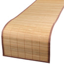 bamboo slat table runner carbonized with brown border 