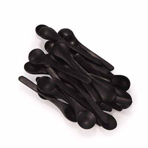 Small Bamboo Salt/Spice Spoon - Round Head - Black
