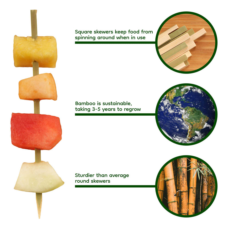 natural bamboo square stick skewers infographic