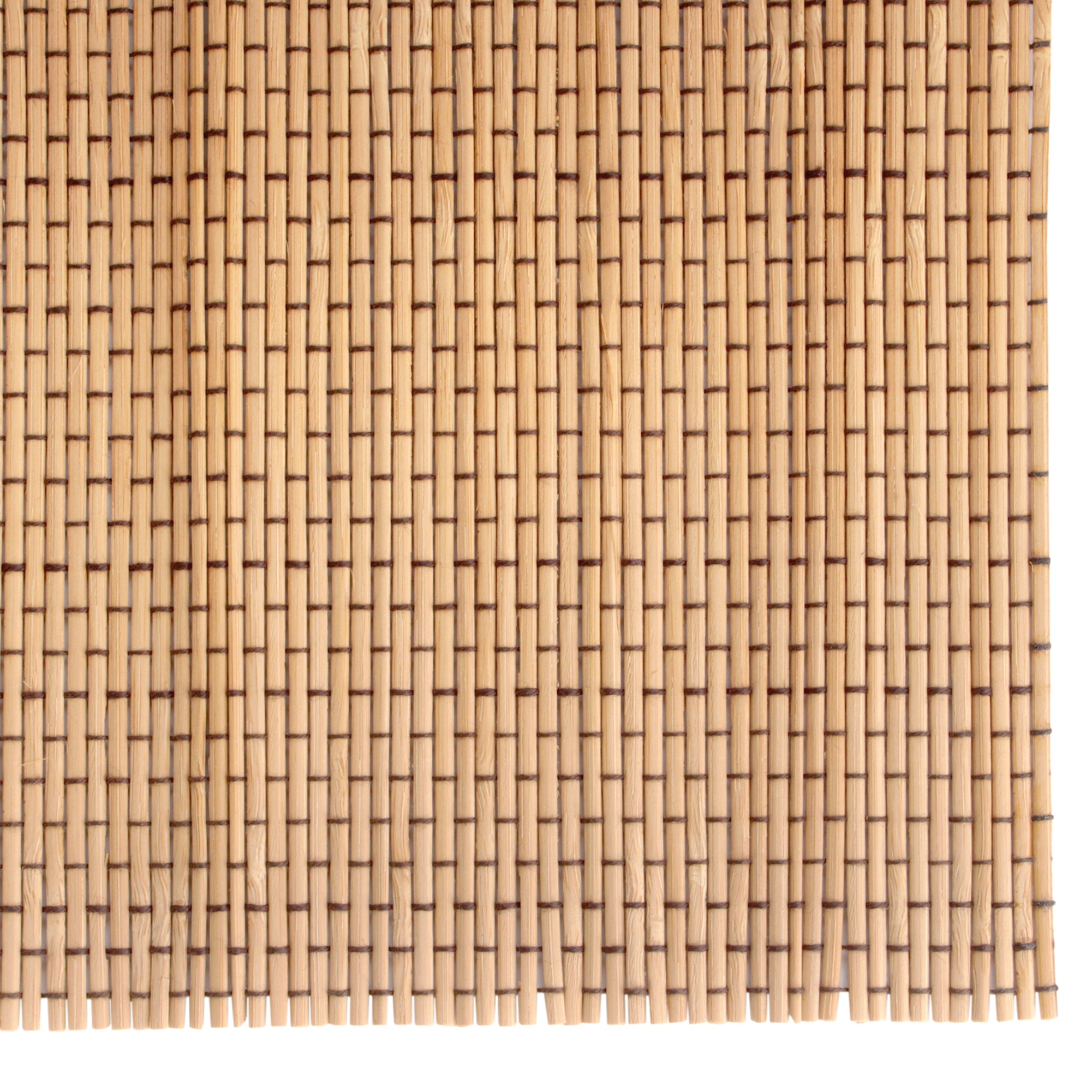 bamboo string slat table runner close up to table runner 