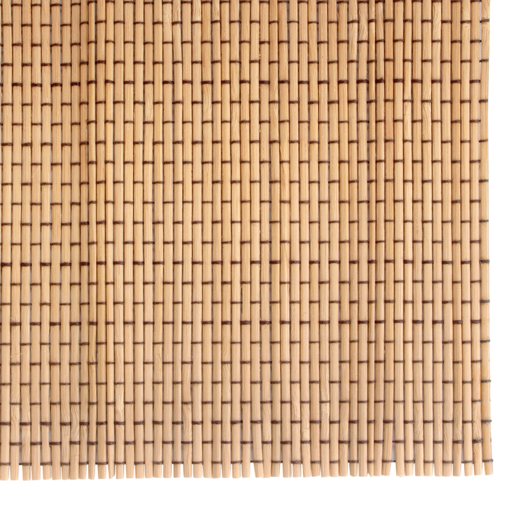 bamboo string slat table runner close up to table runner
