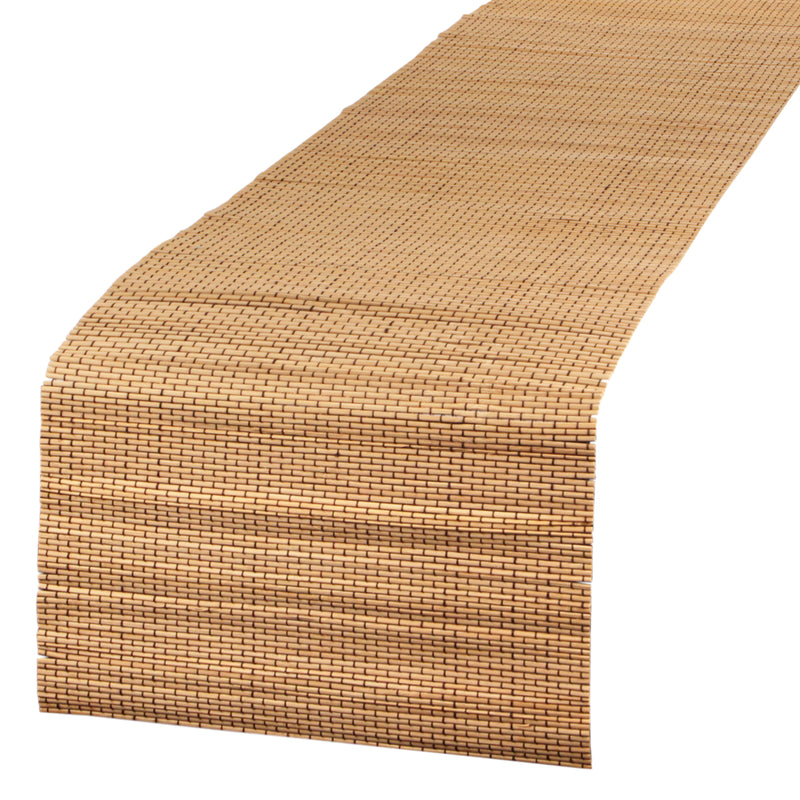 bamboo string slat table runner edge on table sample