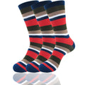 Men's Rayon from Bamboo Fiber Stripe Socks - 3 Pair