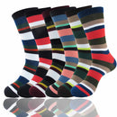men's bamboo striped crew socks 6 pairs