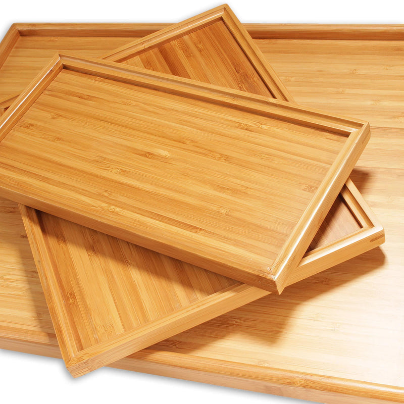 bamboo tea serving tray variouse size comparison image