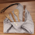 bamboo travel utensils wash cloth set charcoal grey
