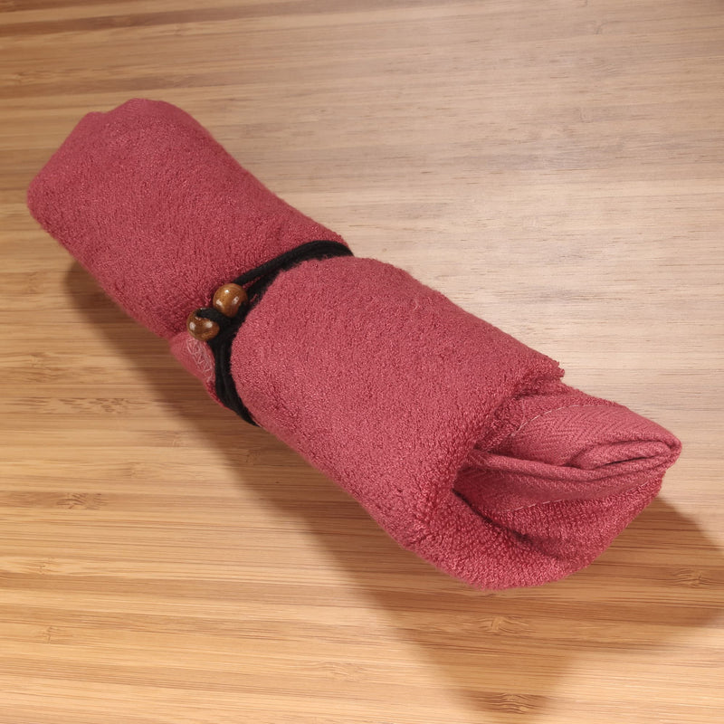 bamboo travel utensils wash cloth set red towel