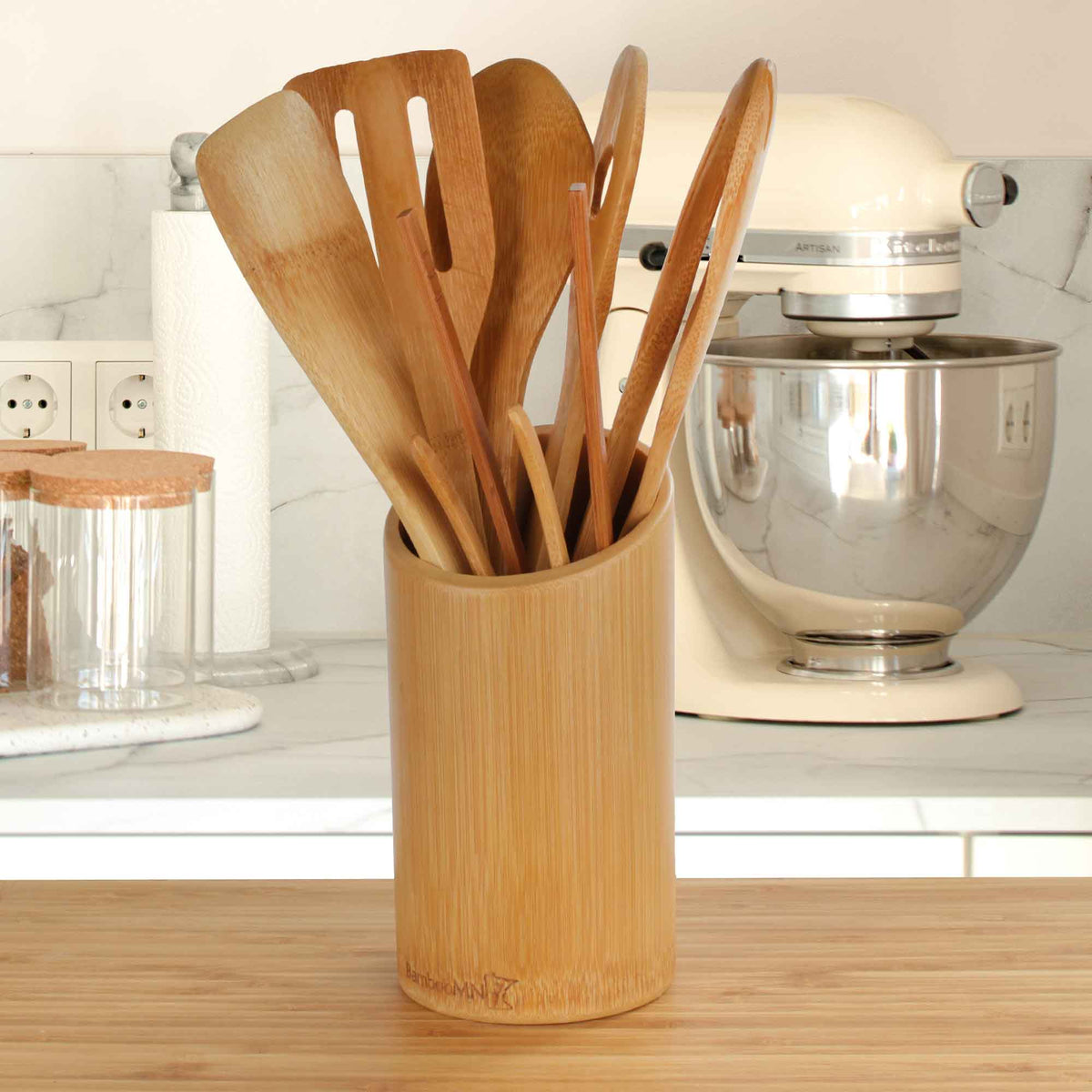 warped bamboo utensil holder damage comparison