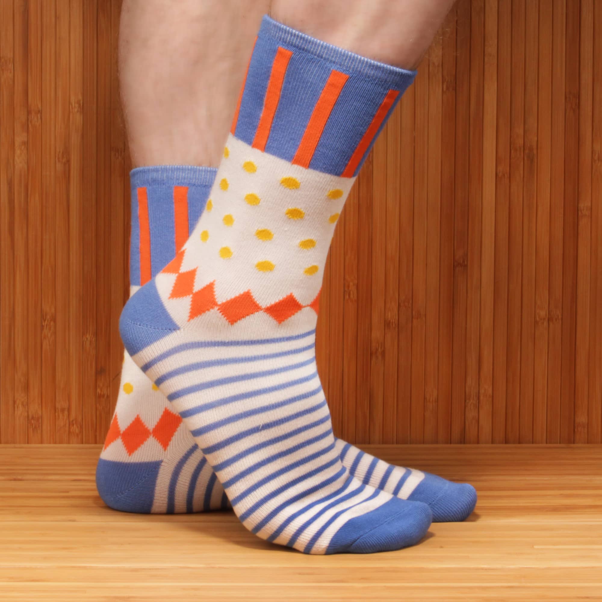 women's bulk bamboo colorful yellow polka dot socks